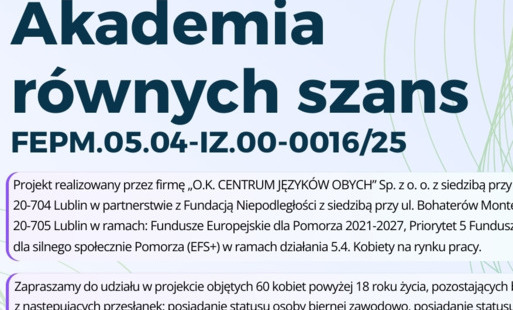 Zdjęcie do Akademia r&oacute;wnych szans